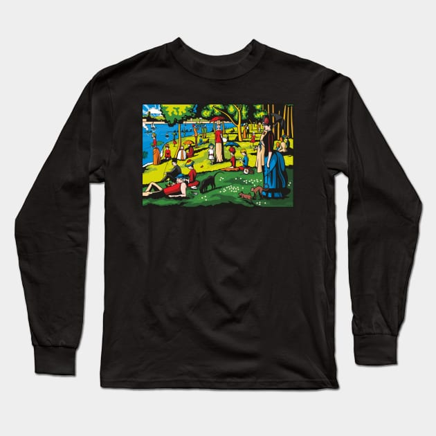 A Sunday Afternoon on the Island of La Grande Jatte Long Sleeve T-Shirt by Jamie Lee Art